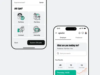 AI-Powered Job Search – Mobile App app clean design ios job job search mobile mobile app search ui user interface ux