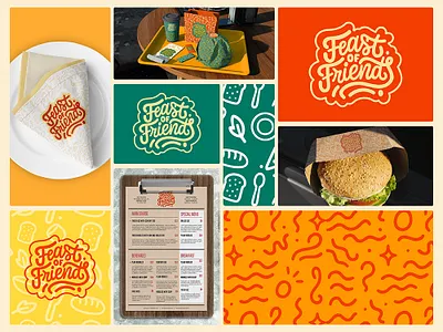 Feast of Friends- Brand Identity adobe illustrator branding creative designinspiration foodbranding foodphotography graphic design graphicdesign illustration logo logo design logodesign menu minimal modernbranding packagingdesign restaurantbranding restaurantdesign typography visualidentity