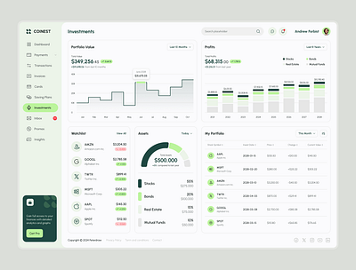 Coinest Investments & Payment Page coinest dashboard dashboard template figma design figma template finance ui financial tools fintech ui investment dashboard money tracker payment page responsive ui ui components ui design ui inspiration ui showcase ui trends user experince ux design