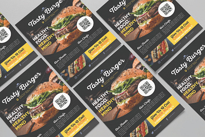 Tasty burger flyer design burger burger flyer cheeseburger cooking fast food fastfood food brochure food menu food poster foodie fries hamburger illustration pizza pizza flyer restaurant restaurant flyer vector