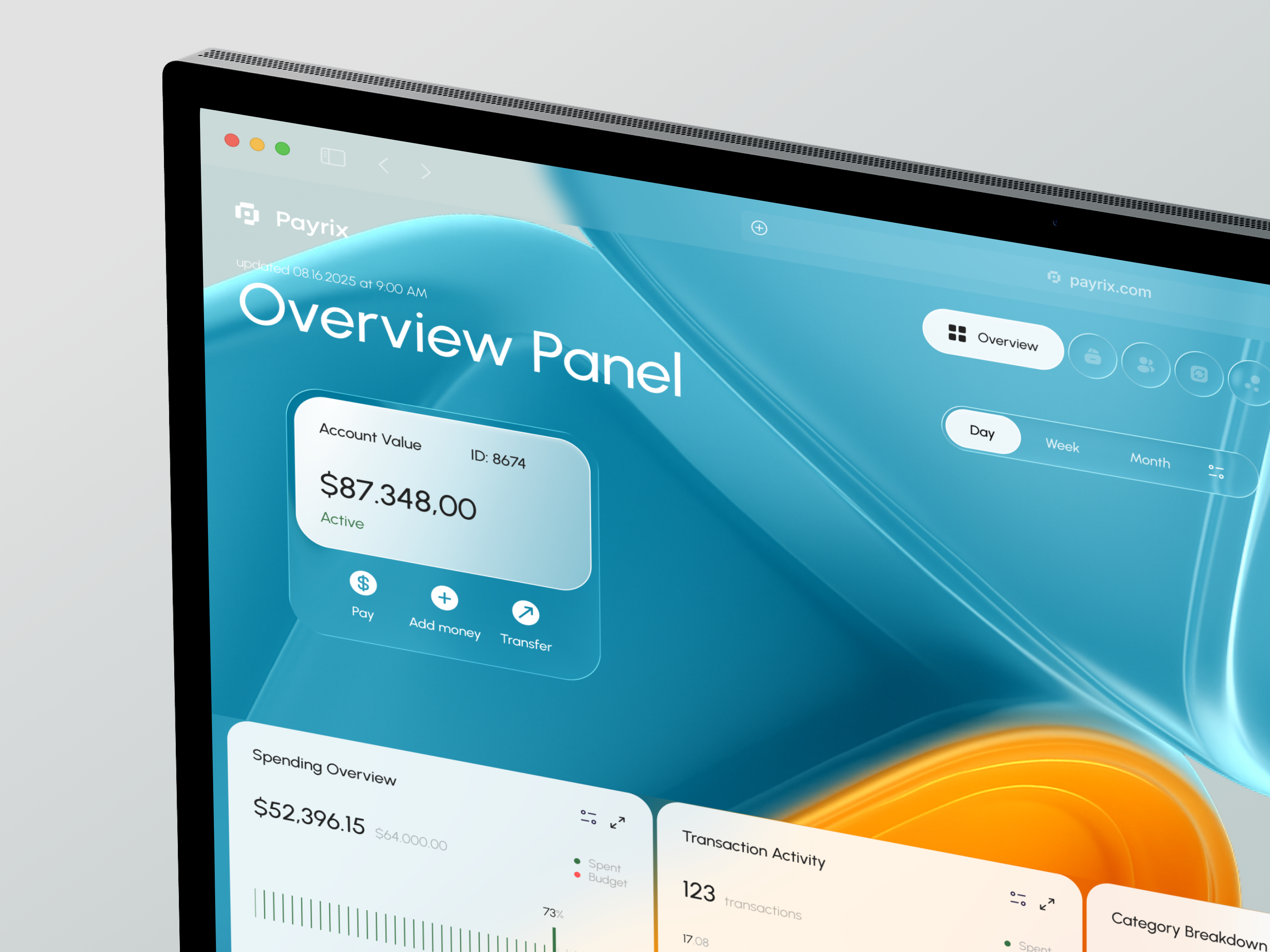 Payrix SaaS - Web Finance Dashboard ai app app design b2b business crm dashboard design finance financial fintech interface payments product saas software ui ux web web app