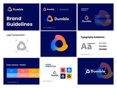 Dumble logo and Brand guidelines Design app icon brand guidelines branding colorful logo dribbble logo illustration letter d logo design logo designer logo identity logo inspiration logo process logo symbol logo trend 2023 minimalist logo modern logo play logo popular logo top logo web logo