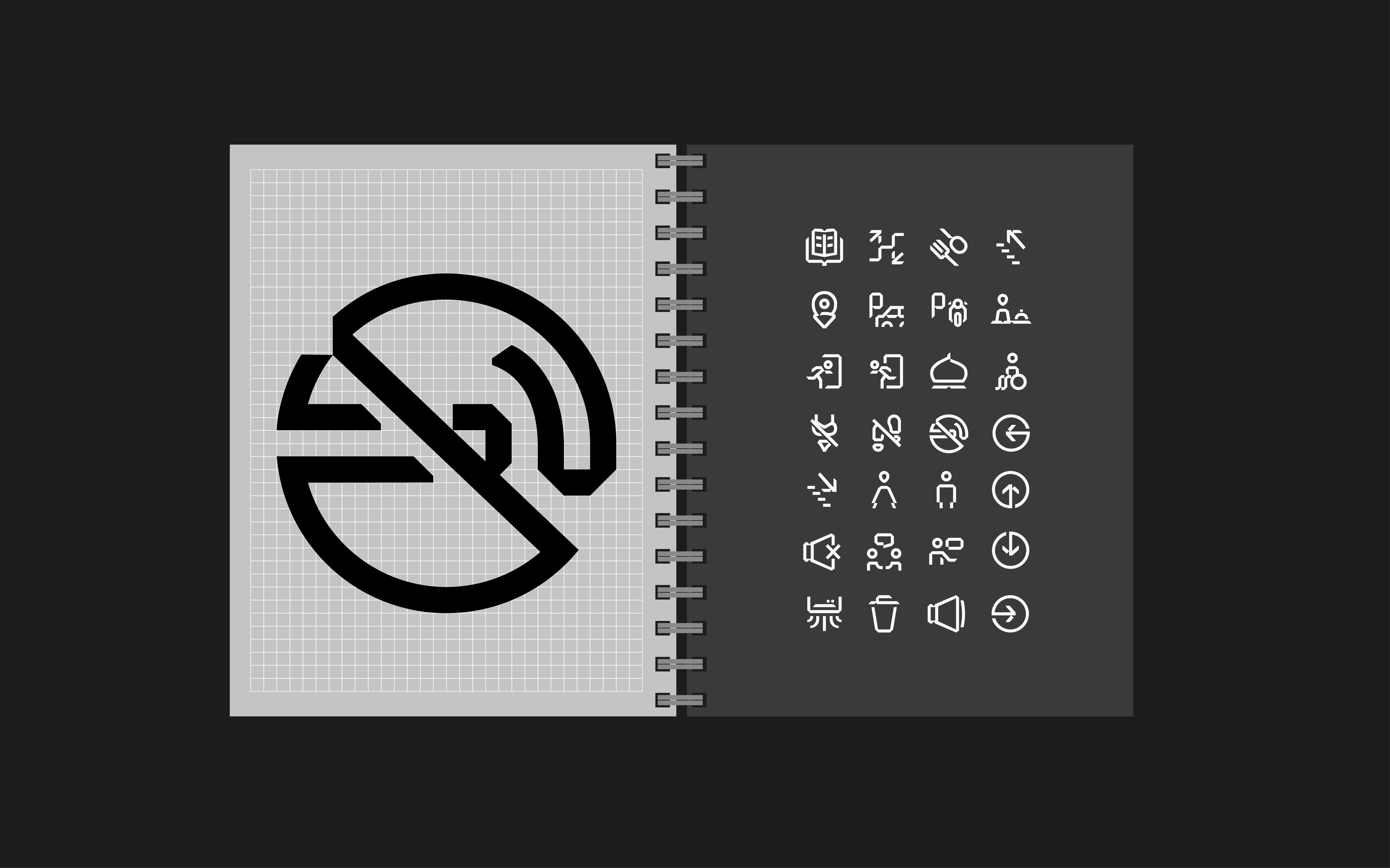 Arabic Pictogram Design branding icon pictograph signage wayfinding