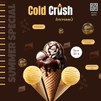 🍦 Cold Crush – Summer Special Ice Cream Poster