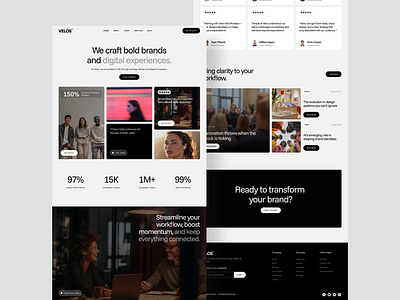 Velos - Homepage agency concept design design figma interface landing page service software ui ui design ux web design