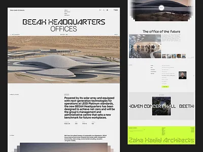 Zaha Hadid Architects redesign concept. Project page architect architectural bureau architecture corporate website tilda uxui webdesign website zaha hadid