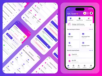 AI-Powered Learning and Flashcard Mobile App UI UX Design ai flashcard app ai flashcard mobile app ai learning app app design app ui card decks flashcard app decks learning app figma flash flash card app flashcard flashcard app flashcard mobile app flashcardapp learning app mobile app ui ux ui design
