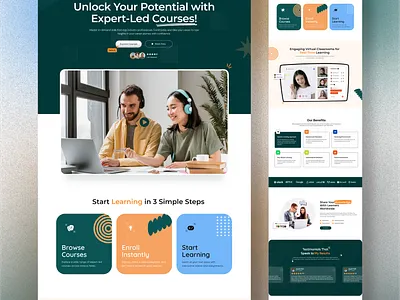 Online Course Selling Website courses education educational elearning elearning website figma landing page learning learning website online course selling website skills ui uiux web design website