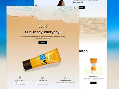 Ecommerce Website UI for a Sunscreen Brand design ui ui design ui designer ux ux design web design website design