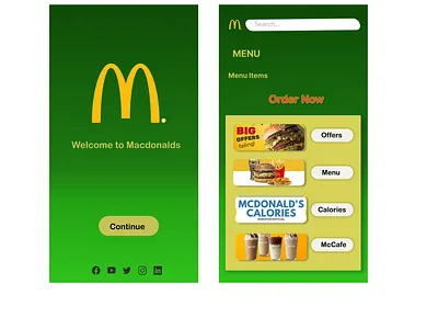 Mcdonalds app redesign UX/UI 3d animation branding graphic design logo motion graphics ui