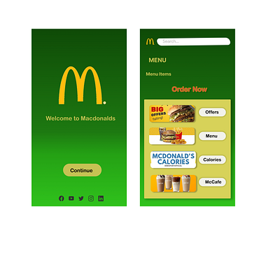 Mcdonalds app redesign UX/UI 3d animation branding graphic design logo motion graphics ui