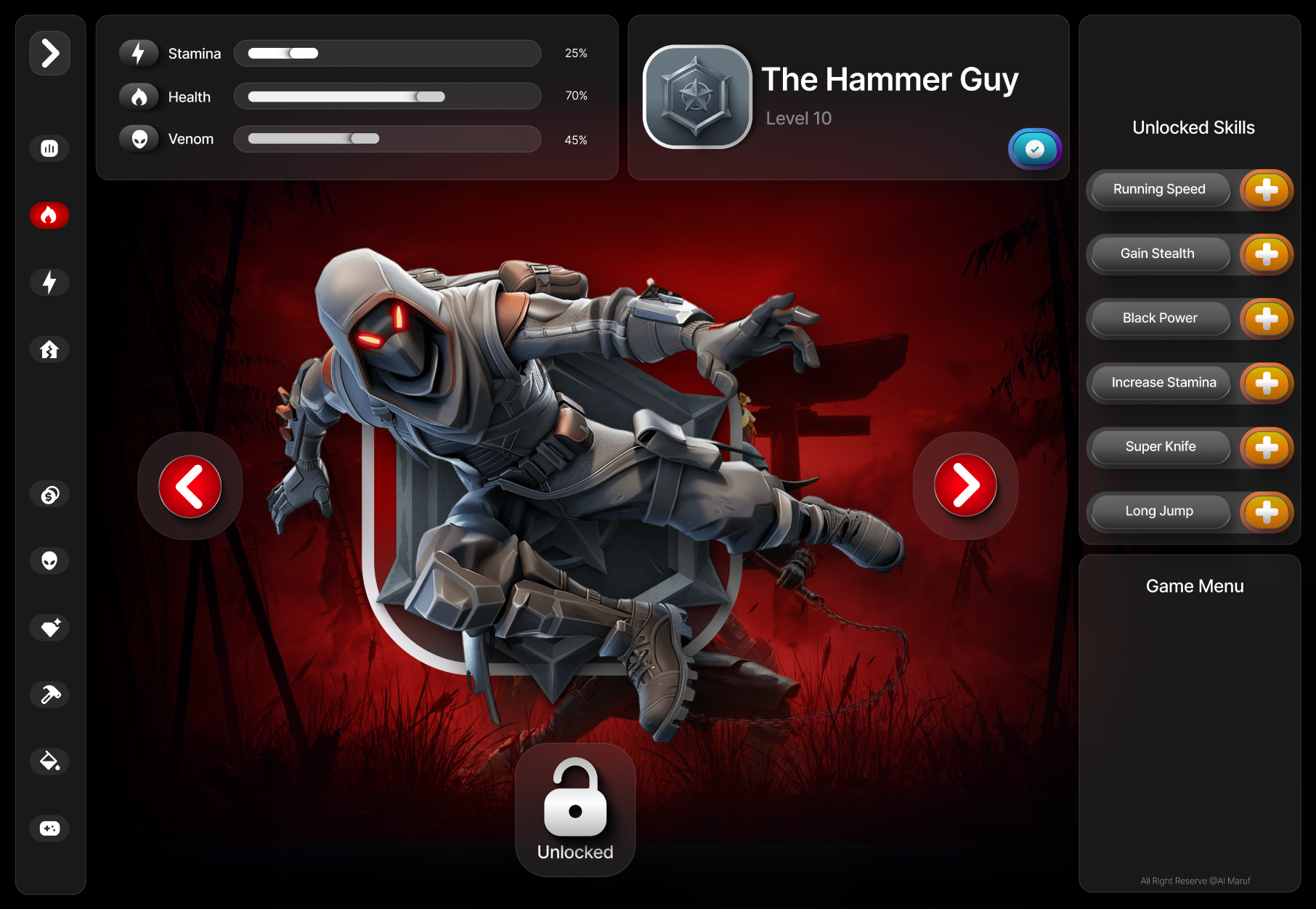 The Grunge, A gaming UI Design figma game app gaming app design gaming website product design ui ux web design