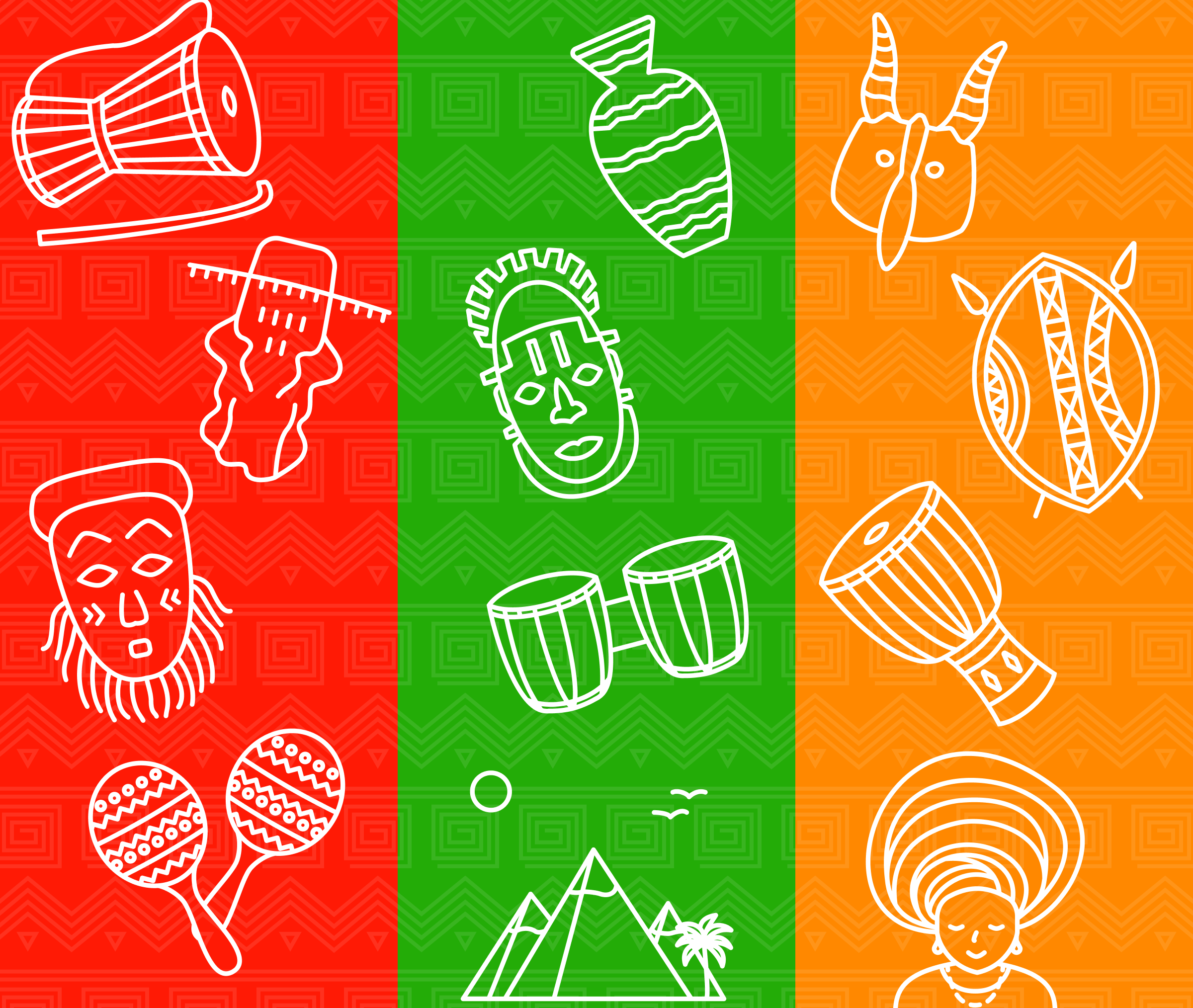Afriqcons — African-inspired icon set africa african african art african icons african illustration afro design graphics design icon design icon pack icon set iconography icons illustration vector icons