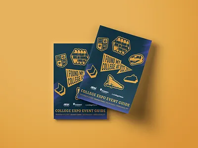 National Expo Guide for College Students blue college college ball fun graphic design layout pennant design purple yellow