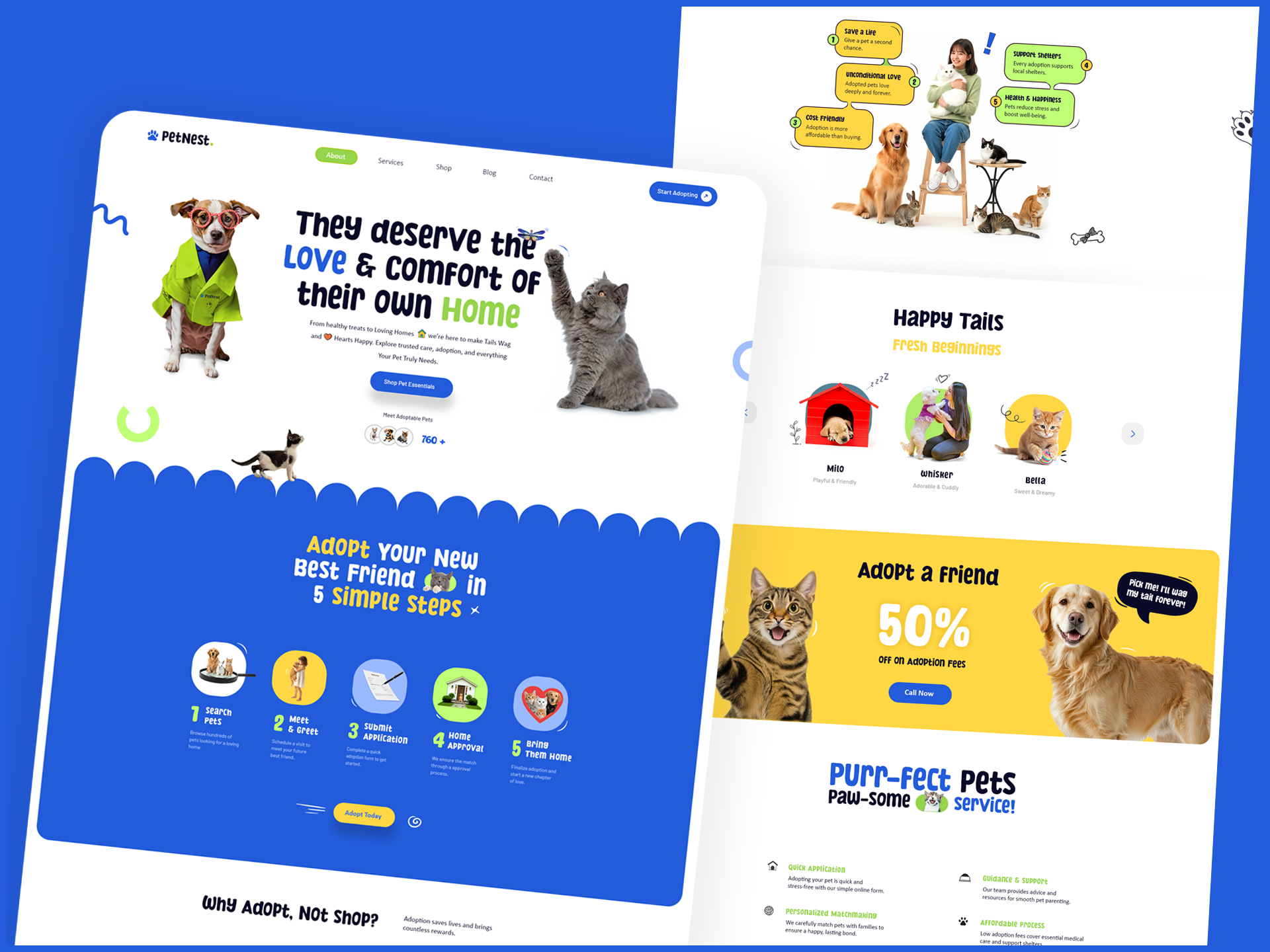 PetNest - Where Hearts Meet Paws! cat design dog elegant futuristic graphic design landing landing page love modern pets sleek ui ux web design website