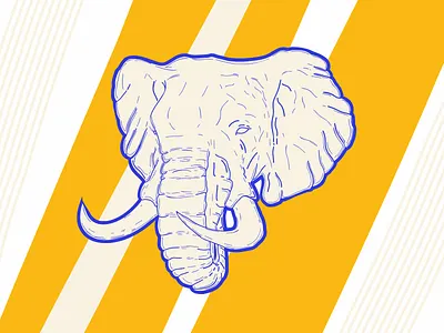Elephant Head blue branding cute design elephant flat design free image free pic graphic design illustration logo mobile nature procreate ui wallpaper wildlife yellow
