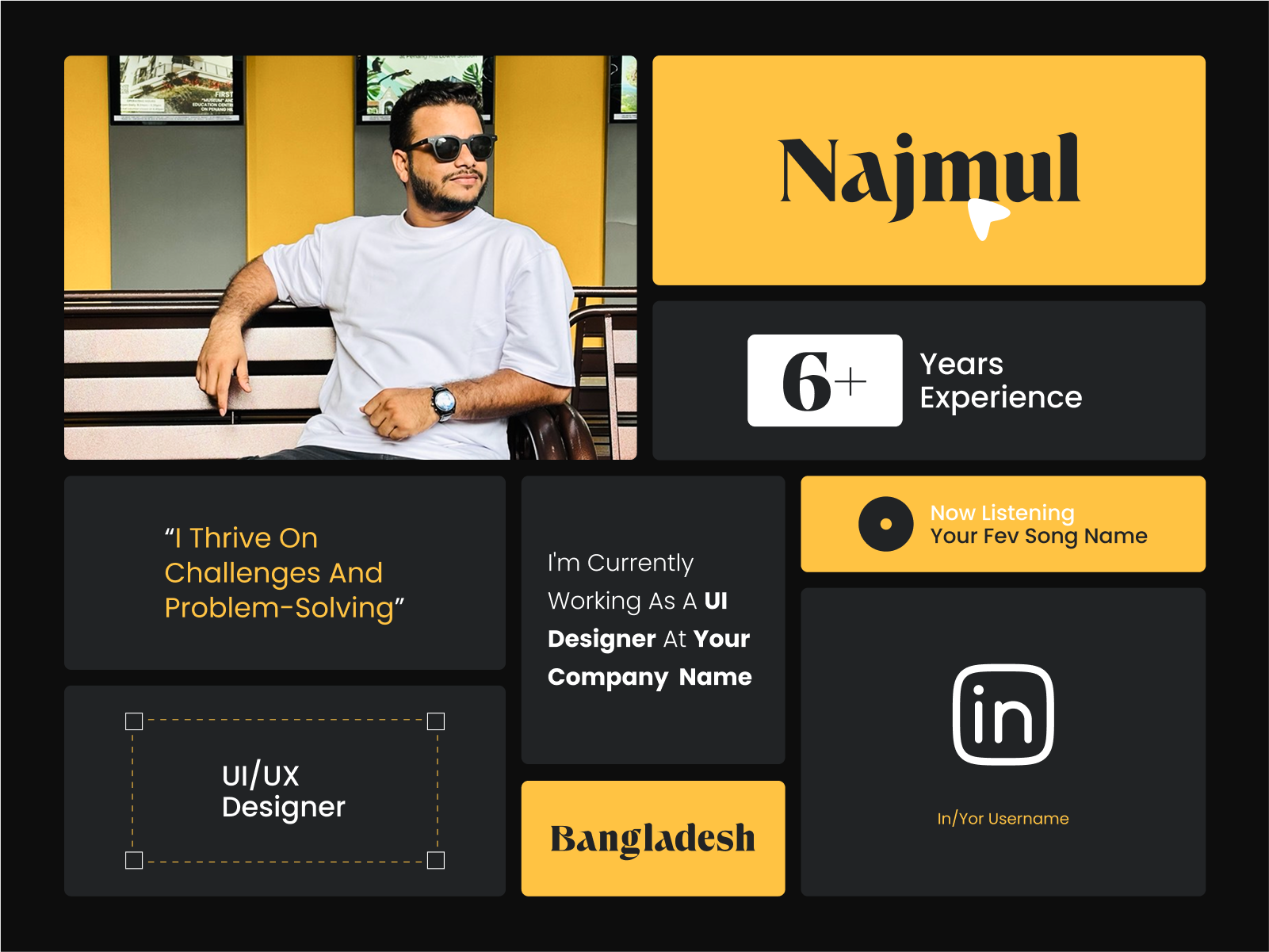 Professional Identity with a Personal Touch bento grids branding case study clean layout dashboard style dashboard ui dirbbble flexbox grid system graphic design interface design landingpage minimal design modern ui portfolio portfolio design uiux userinterface visual identity web design website