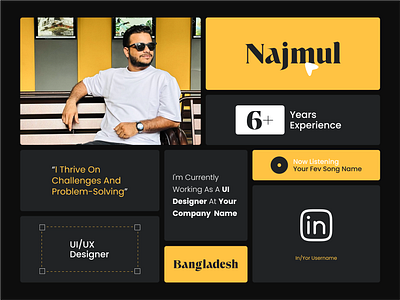 Professional Identity with a Personal Touch bento grids branding case study clean layout dashboard style dashboard ui dirbbble flexbox grid system graphic design interface design landingpage minimal design modern ui portfolio portfolio design uiux userinterface visual identity web design website