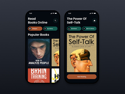 Online Book Library App UI UX book books app books app ui design education app ui mobile app ui study app ui ui ui ux user experience user interface user interface design