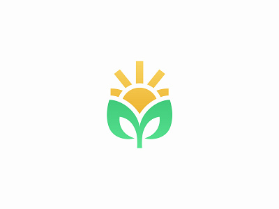 Sun Leaf Logo branding floral fresh leaf leaves logo mark organic sun symbol