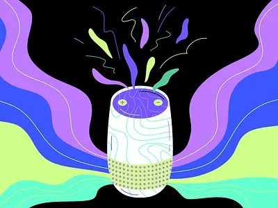 Unsplash | Google home illustration colorful device digital illustration google home graphic design illustration illustrator internet smart home technology vector