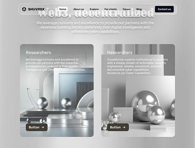 ✨ Futuristic 3D UI Cards – Minimal & Sleek 3d 3d ui cards dribbble abstract spheres ui cyber security ui inspiration cyberui glassmorphism glassmorphism web cards landingpage metallic 3d interface neumorphism neumorphism card design nextjs tailwin uidesign