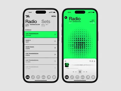 Warehouse Music Co App - Live Radio branding figma mobile ui ux