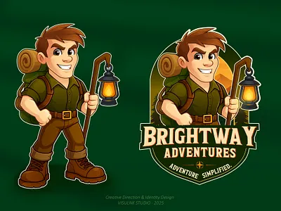 BrightWay Adventures – Cartoon Mascot logo Branding brand presentation branding business logo caricature logo cartoon mascot design graphic design illustration logo mascot ui vector