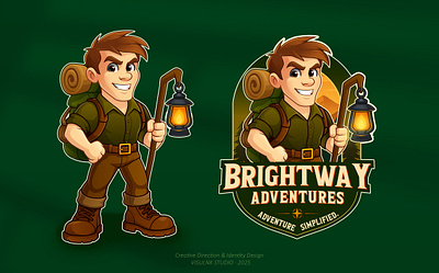 BrightWay Adventures – Cartoon Mascot logo Branding brand presentation branding business logo caricature logo cartoon mascot design graphic design illustration logo mascot ui vector