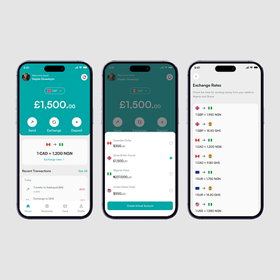 Fintech homepage and Exchange rates page exchange rates page fintech homepage ui design ux design