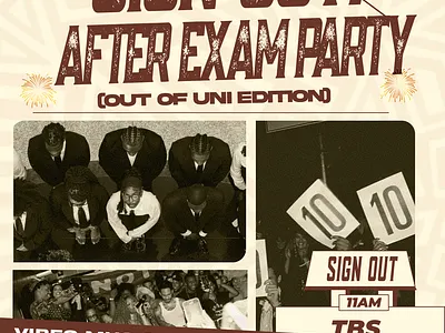 SIGNOUT PARTY design flyer design graphic design ui