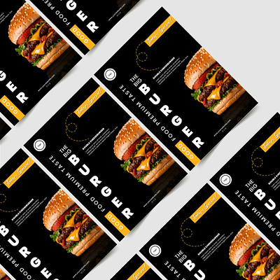 Food Flyer Template Design adobe photoshop burger promotion canva food advertising food banner template food flyer food promotion graphic design mockup printing ad restaurant menu design social media ad