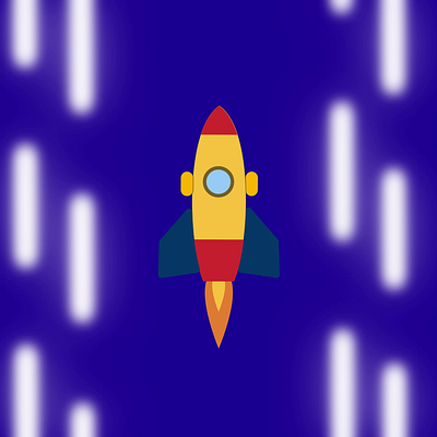 Ship in space 2d after effects animation design gif loop animation motion graphics
