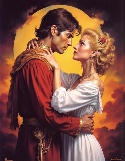 Old Fashion Pagan Handfasting Ceremony cover art work graphic design historical romance illustration regency