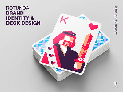 rotunda - Brand & Deck Design cards design graphic design icon illustration king of hearts line logo minimal playing cards poker retro simple ui