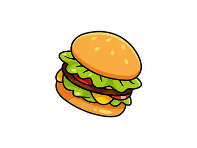Burger 🍔 🥪 burger cartoon cartoon food chees burger cute food graphic design hamburger illustration junk food sandwich snack vector food