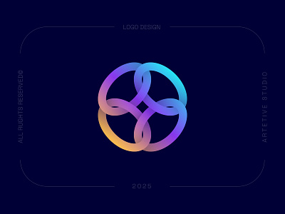 Link, spark, brain, infinite logo for tech and digital agency app icon brain branding design digital agency logo gradient infinite interconnection link logo logo design loop modern saas smart logo design software spark tech logo tech startup technology top