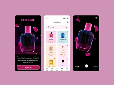 Perfume app app design beauty shop design e commerce graphic design ios mobile mobile app perfume perfume app perfume app design perfume bettle perfume mobile app popular producet shopping ui ui kits ux