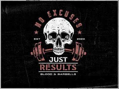 Skull and barbells Tshirt Design apparel clothing graphic design illustration tshirt
