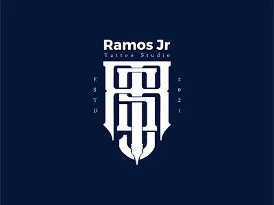 Tatto Studio Logo Ramos jr branding design gothic logo graphic design illustration logo logotype tattoo tattooartist tattoos tattoostudio typography vector