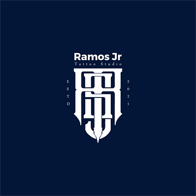 Tatto Studio Logo Ramos jr branding design gothic logo graphic design illustration logo logotype tattoo tattooartist tattoos tattoostudio typography vector