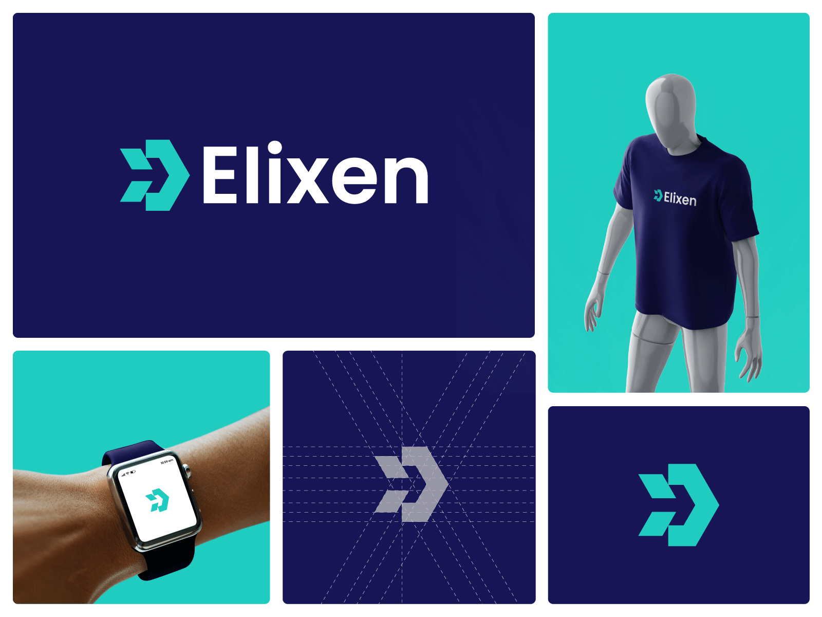 Elixen - Futuristic Arrow Logo Concept