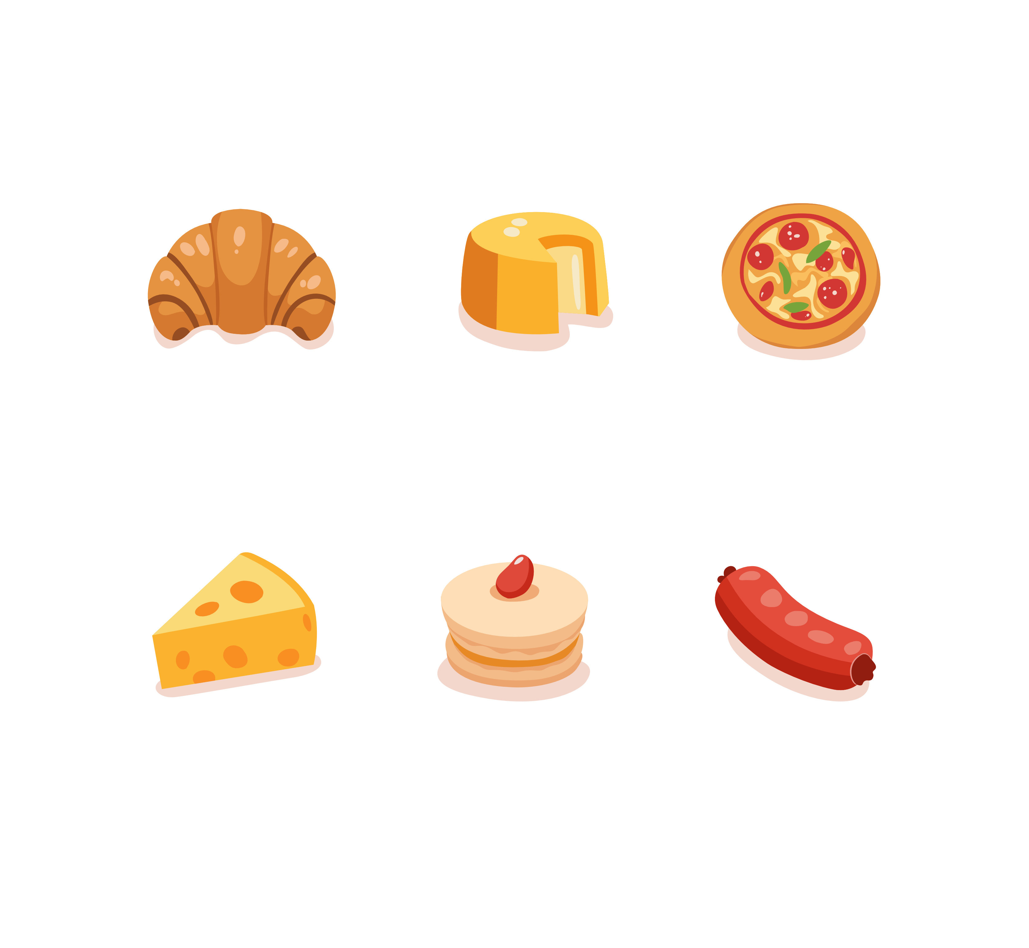 Flat Food Icons app delicious flat food graphic design icon ilustration vector