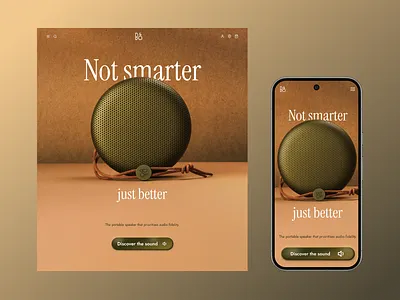 Portable Speaker Landing Page & Mobile Concept app appdesign branding conceptdesign figma hifi interactiondesign interface landingpage minimaldesign mobileapp modernui practiceproject productdesign typography ui uidesign uiux ux webdesign
