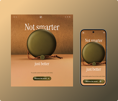 Portable Speaker Landing Page & Mobile Concept app appdesign branding conceptdesign figma hifi interactiondesign interface landingpage minimaldesign mobileapp modernui practiceproject productdesign typography ui uidesign uiux ux webdesign