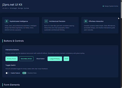 j2PRO.NET | Token-Based Dark Mode Design System claude ai
