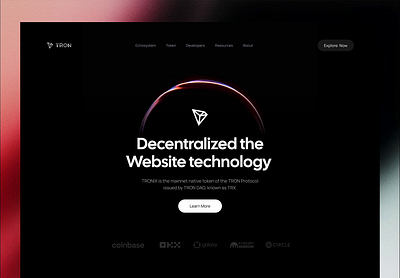 Tron - Web3 Landing Page Animation 3d crypto landing page landing landing page ui ux web web 3 web design web3 web3 landing page web3 website design webdesign website website design for web3