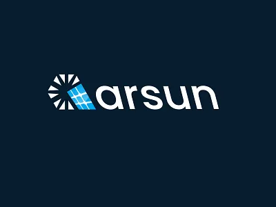 Arsun solar logo design a a letter a letter logo design branding design energy logo green letter logo logo design modern logo print simple solar energy solar logo solar panels
