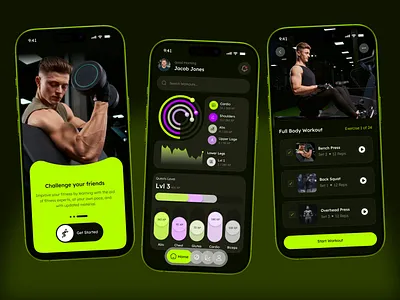 Fitness Tracking Mobile App - FitQuest app app design branding design fitness fitness app health ios mobile mobile app nutrition ui ux wellness yoga