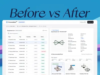 ProcessMate Equipment List Redesign ⚙️ ai saas app design beatiful design best designers best ux dashboard engineering processmate product design pwa redesign saas saasfactor tools uxui weeb design